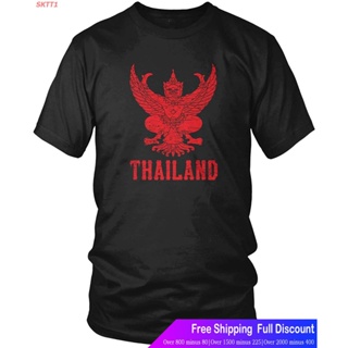 SKTT1 thailandเสื้อยืดผู้ชาย Amdesco Mens National Emblem Of Thailand, Phra Khrut PHA T-Shirt thailand Short sleeve T-s