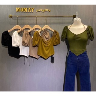 งานป้ายMOMAY(โมเม)สวยปัง!มากค่าาา ดีเทลแน่นๆเลยค่า ทรงแขนตุ๊กตา แต่งโซ่สีทองพันตัดกับหนังสีดำสวยเก๋ดูแพงมากค่า