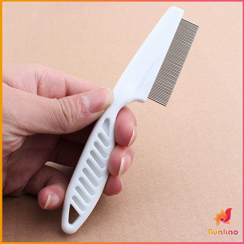 BUAKAO หวีสแตนเลส ด้ามจับพลาสติก สำหรับหวีขนสัตว์เลี้ยง Pet cleaning comb ราคา ถูกที่สุด ดีลบีเคเค แกลเลอรีภาพที่ 5