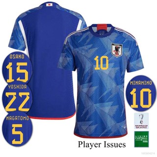 เสื้อกีฬาแขนสั้น ลายทีมชาติฟุตบอล Nagatomo Yoshida Osako Minamino HT1 22-23 World Cup ชุดเหย้า TH1