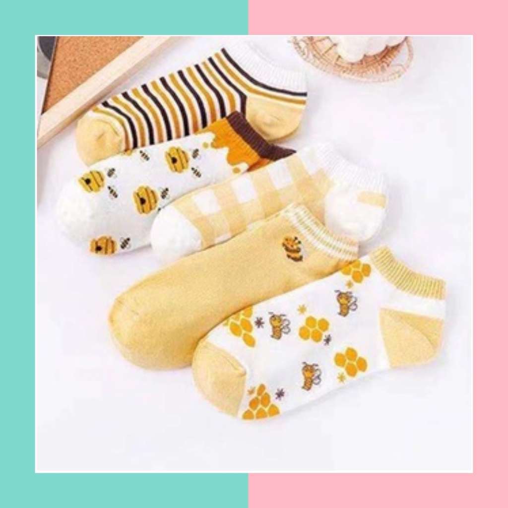 Marie Shop - BEE SOCKS / FASHION FLOWER ถุงเท้า SCHOOL สําหรับผู้หญิง / ถุงเท้าน่ารัก