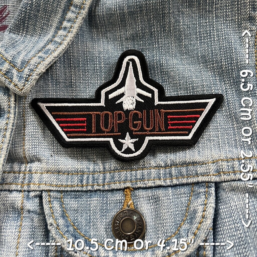 TopGun ตัวรีดติดเสื้อ อาร์มรีด อาร์มปัก ตกแต่งเสื้อผ้า หมวก กระเป๋า แจ๊คเก็ตยีนส์ Badge Embroidered 