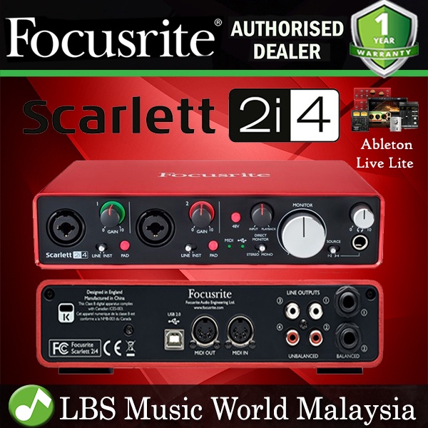 Focusrite Scarlett 2i4 2nd Gen USB Audio Interface เวอร์ชัน 2 (รุ่นที่ 2)
