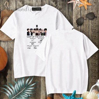 หนาเกาหลีDiam 2020 ใหม่ เสื้อยืดลําลอง แขนสั้น คอกลม พิมพ์ลายตัวอักษร Bts Map Of The Soul 7 แฟชั่นสําหรับสตรี