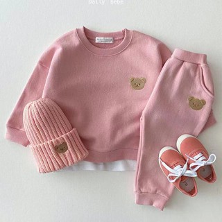 [Babycat] พร้อมส่ง ใหม่ ชุดเสื้อกันหนาว คอกลม และกางเกงกีฬา ลายหมีน่ารัก แฟชั่นฤดูใบไม้ร่วง สไตล์เกาหลีใต้ ญี่ปุ่น สําหรับเด็ก 21