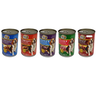 อาหารสุนัขโต Pet8 Dog Food 6x400 G สุนัขอายุ 6 เดือนขึ้นไป