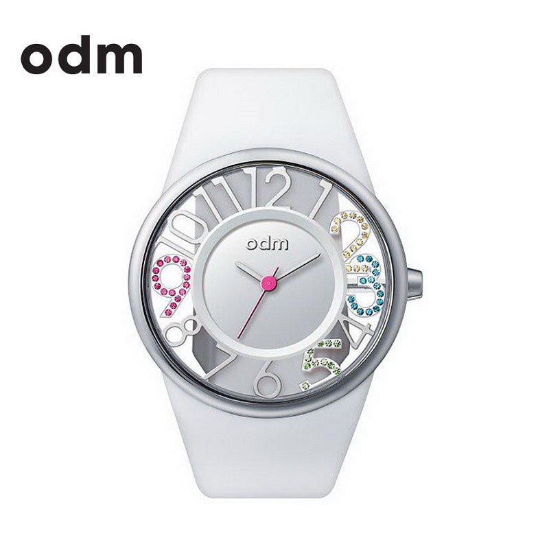 ODM นาฬิกาข้อมือ รุ่น Sky hour  DD152C-02 หน้าปัดสีเงิน สายสีขาว