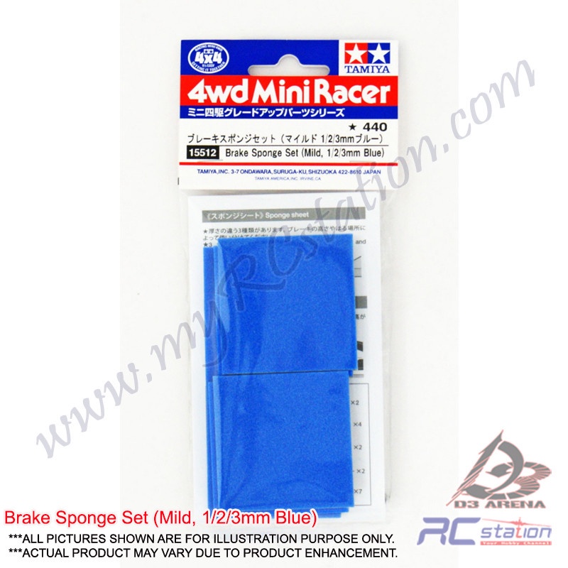 Tamiya 15512 - ชุดฟองน้ําเบรก Mild 1/2/3mm Blu[15512]