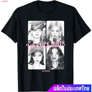 gothic เสื้อยืดยอดนิยม BLACKPINK LOVESICK GIRLS Black T-Shirt ใส่ได้ทั้งหญิง ชาย เสื้อยืด ผู้ชาย ผู้หญิง Short sleeve T-