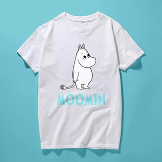 เสื้อยืดวินเทจ เสื้อโอเวอร์ไซ เสื้อยืดครอป MOOMIN เสื้อยืดลายมูมิน เสื้อยืดผู้หญิง เสื้อยืดสีขาว Tee