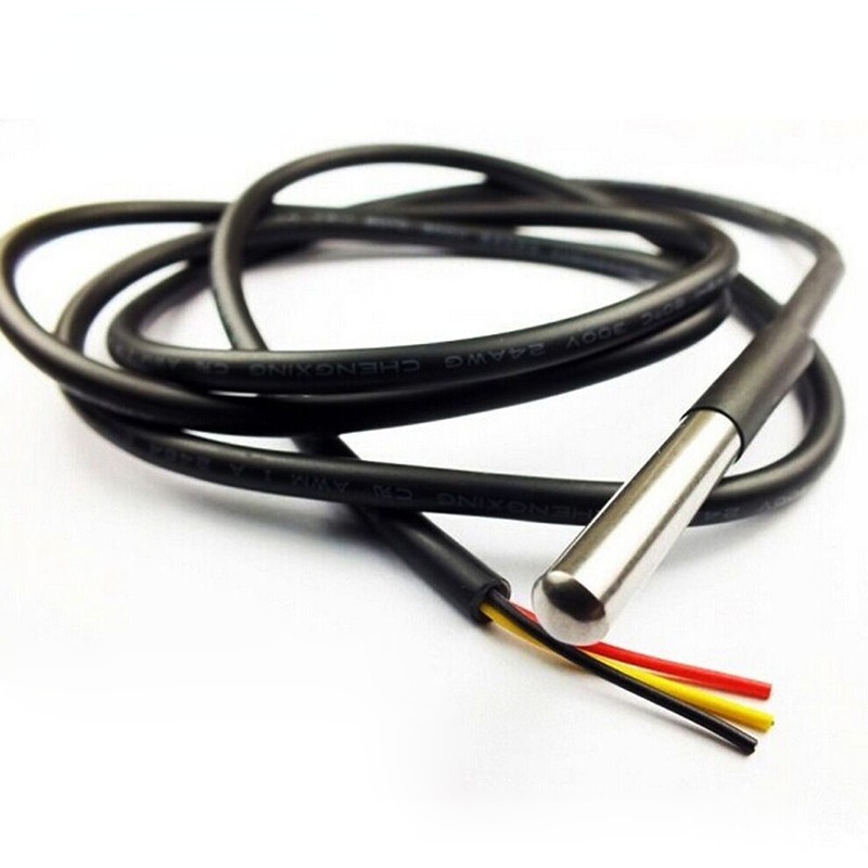 DS18B20 แพ็คเกจสแตนเลสกันน้ํา 1M DS18b20 อุณหภูมิ Probe เซ็นเซอร์อุณหภูมิ 18B20 พร้อมเทอร์มินัล