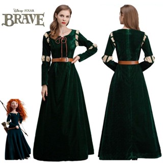 Disney Brave Merida Princess Costume Dress Suit Halloween Adult Cosplay Party