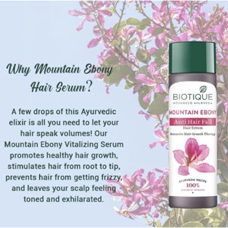 BIOTIQUE MOUNTAIN EBONY Anti Hair Fall Hair Serum Intensive Hair Growth Therapy AYURVEDIC RECIPE 100% 120ml