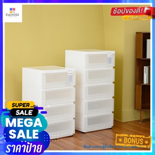 ตู้ลิ้นชัก 5 ชั้น มีล้อ STACKO MONO 43x43x94 ซม. สีขาว5 DRAWER WITH WHEELS STACKO MONO 43X43X94CM WHITE