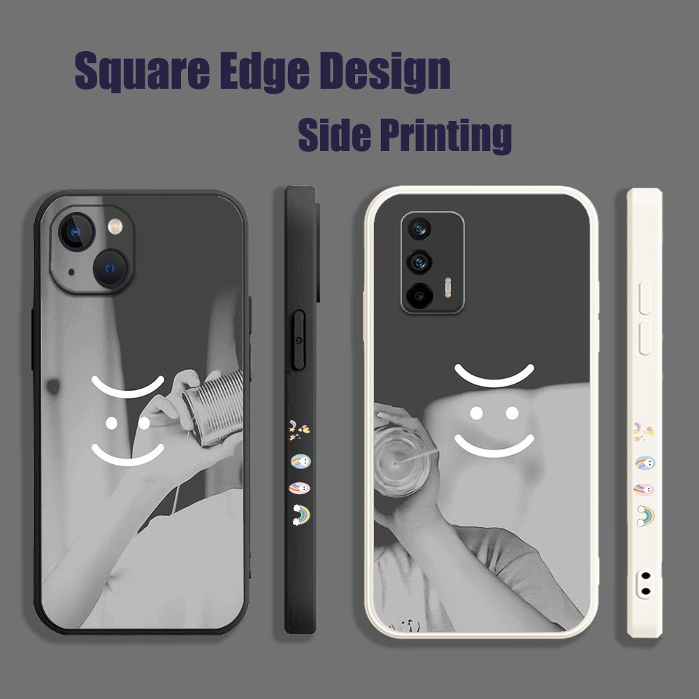 Aesthetic bad buddy คู่ FQL06 สําหรับ Realme C11 C12 C15 5 5i 5s C21Y เคสโทรศัพท์ขอบสี่เหลี่ยม