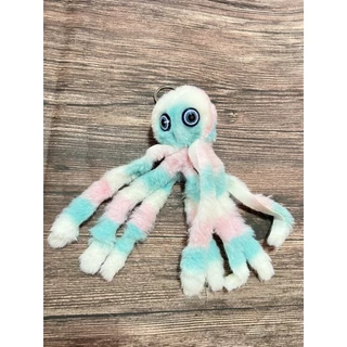 🔥🐙พวงกุญแจปลาหมึกตุ๊กตามีสีสันสีสุ่ม New colorful octopus keychain ZYCS