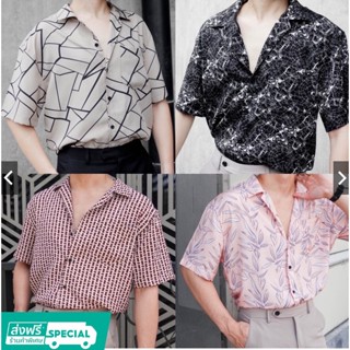 🦋HIM.GUY เสื้อฮาวาย (Hawii shirt) เสื้อแขนสั้น เสื้อแขนสั้นฮาวาย