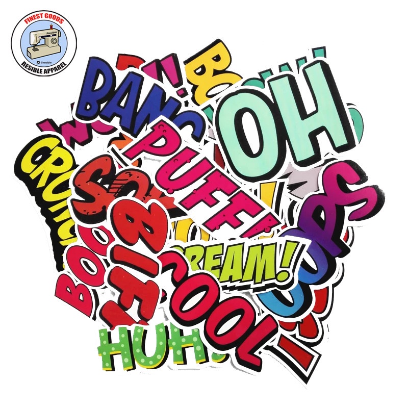 Buzzword Text Comic Cartoon Sticker Set ผสม 25 ชิ้น