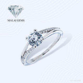 Malai Gems แหวนเพชร แหวนเพชรชู เงินแท้ 925 เคลือบทองคำขาว ประดับเพชรสวิส CZ รุ่น 151-1RI59858 แถมกล่อง