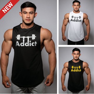 ADDICT เสื้อแขนกุดเว้าแขนกว้าง Drop Arm Sleeveless Muscle Shirt