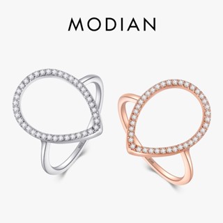 Modian ใหม่ แหวนเงินแท้ 925 รูปหยดน้ํา 100% เครื่องประดับแฟชั่นสตรี