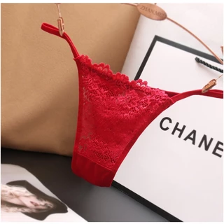 พร้อมส่ง💥LadyCloset Shop💥(N653) กางเกงในเอวสายเดี่ยว แต่งด้านหน้าลูกไม้ สวยเซ็กซี่
