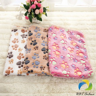 UBT ผ้าห่ม ชนิดผ้ากำมะหยี่ พิมพ์ลายอุ้งเท้าแมวน่ารัก สำหรับสัตว์เลี้ยง Pet blanket [A619]