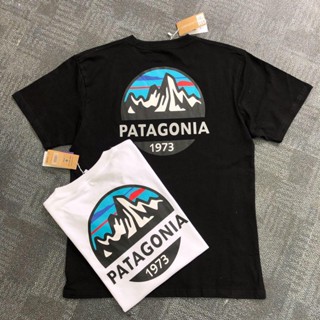 เสื้อขาว - PATAGONIA เสื้อยืดแขนสั้นแขนสั้นผู้ชายและผู้หญิงและผู้หญิงที่เรียบง่ายและเสื้อยืดแขนสั้น