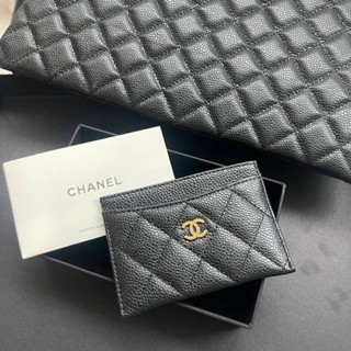 CHANEL CARD HOLDER CAVEAR ( ไส่เเบงค์พันได้ช่องกลางเเลบพับ เริ่ดมาก 🧡