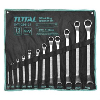 Total ประแจแหวนเดี่ยว 12 ตัวชุด ขนาด 6-32 มิล รุ่น THT1024121 ( Ring Spanner Set ) ประแจ