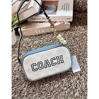 COACH JAMIE WRISTLET IN SIGNATURE CANVAS WITH VARSITY MOTIF