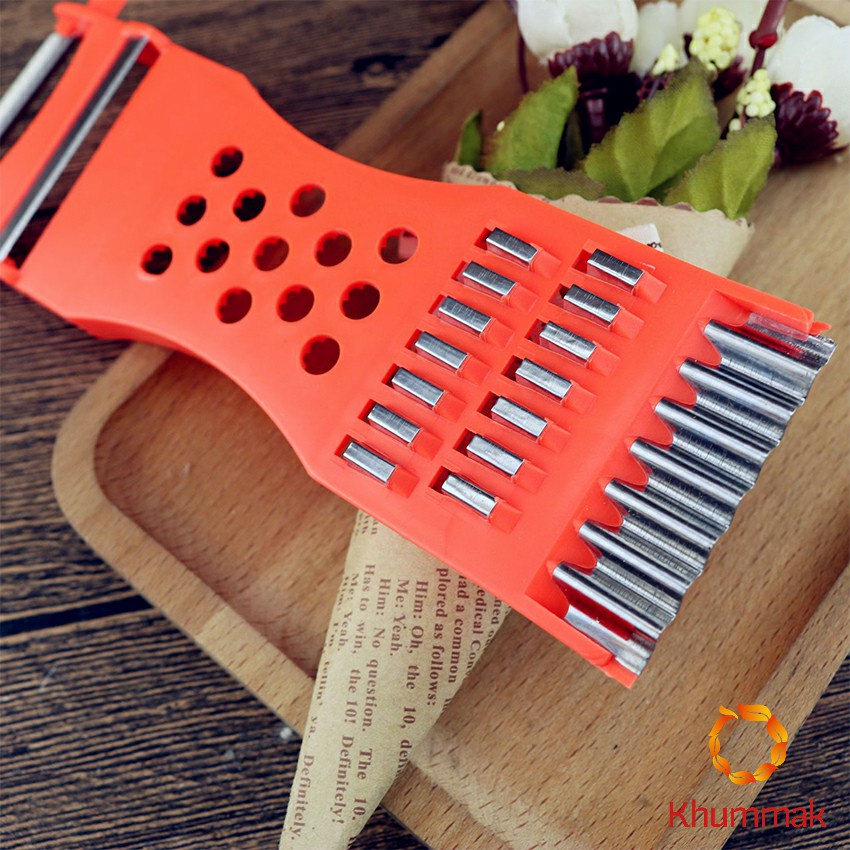 Khummak ที่ขูดมะละกอ แบบหนา มีดปอกผลไม้ 5in1 พร้อมส่ง veggie chopper - รูปที่ 4