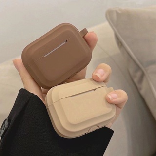 Mango เคสซิลิโคนนิ่ม ทรงสี่เหลี่ยมคางหมู สีน้ําตาล สีดํา สําหรับ AirPods 1 2 3 Pro 2 Gen 2 3 2nd 3rd