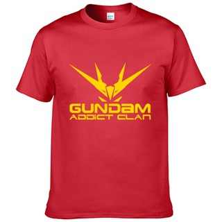 Tee ☊☞กันดั้ม เสื้อยืด แฟชั่นคอสเพลย์ การ์ตูน Gundam Freedom Gundam T-shirt Animation Comic vCxx