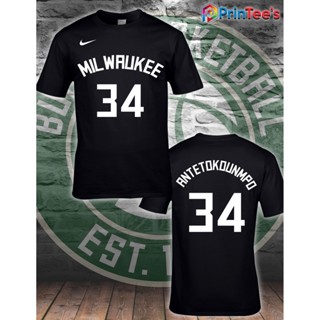 เสื้อยืดผู้หญิง เสื้อวินเทจชาย กรีกประหลาด Antetokounmpo เสื้อยืดเพลย์ออฟ #ทีม HgI เสื้อแฟชั่นผญ Tee