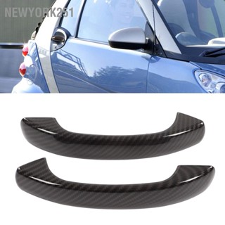 Newyork251 ฝาครอบมือจับประตูรถยนต์ คาร์บอนไฟเบอร์ แบบเปลี่ยน สําหรับ Smart Fortwo W451 2009‐2015