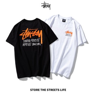 เสื้อยืดแฟชั่น เสื้อคู่รัก Stussy ผู้ชายและผู้หญิงแฟชั่นลำลองเสื้อยืดแขนสั้น เสื้อยืดผู้หญิง Tee