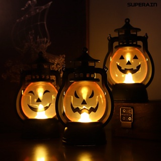 &lt;Halloween&gt; โคมไฟ LED รูปฟักทอง แบบพกพา สไตล์เรโทร สําหรับตกแต่งปาร์ตี้ฮาโลวีน