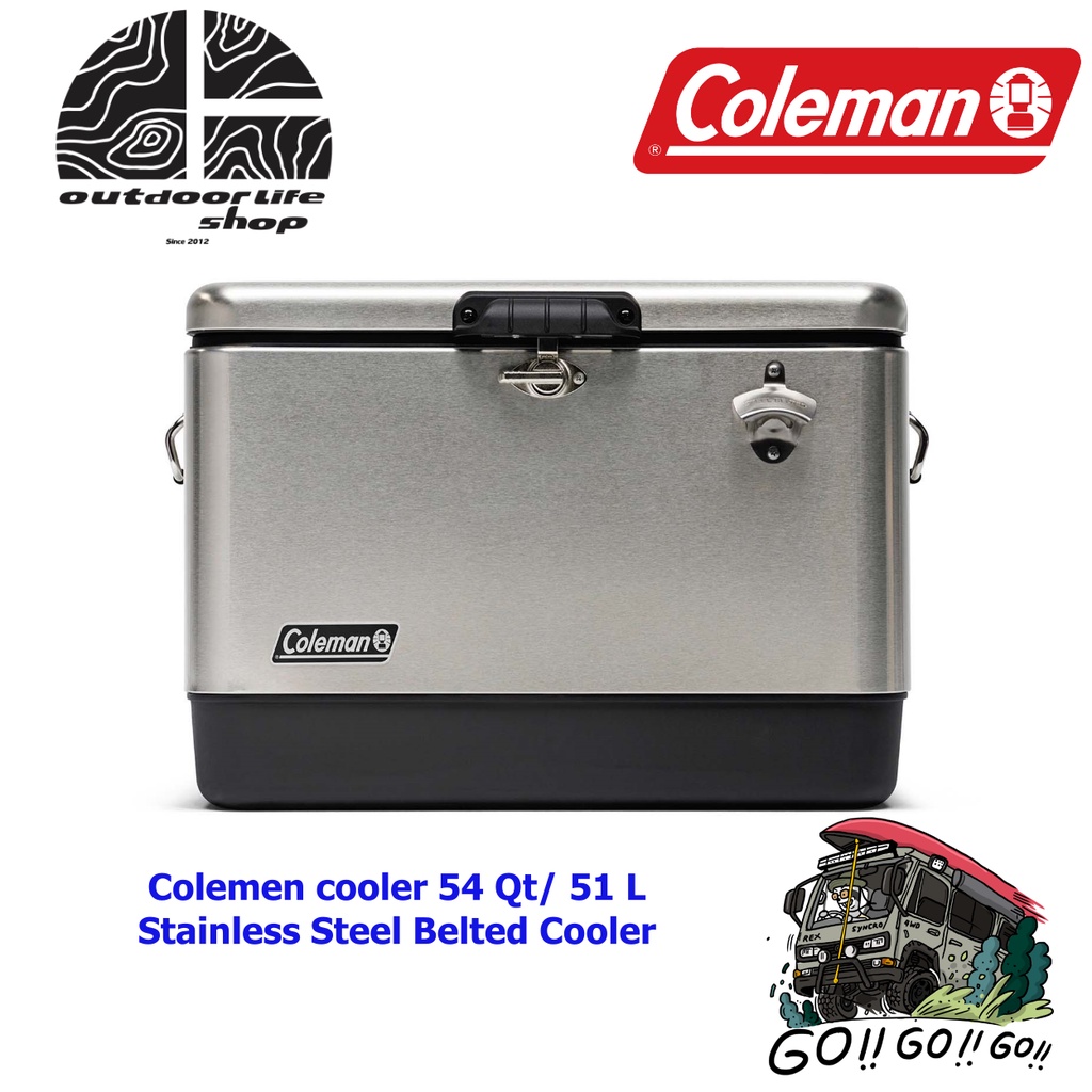 ถังน้ำแข็งสแตนเลส Colemen cooler 54 Qt/ 51 L Stainless Steel Belted Cooler