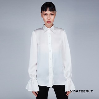 VICKTEERUT Long Sleeve Shirt เสื้อเชิ้ตแขนยาว แขนตกแต่งปลายแขน