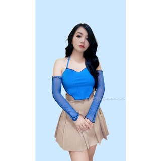 🦋🦋 เสื้อครอปสายเดี่ยวคล้องคอเปิดไหล่ 🦋🦋