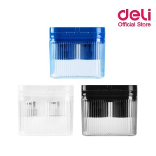 กบเหลาดินสอ 2 รู กบเหลา ดินสอ กบเหลาสี Deli H553 Pencil sharpener (จำนวน 1 ชิ้น) คละสี