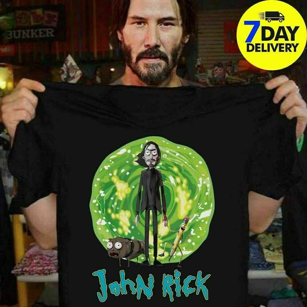 ใส่สบายๆสินค้ามาใหม่Awesome John Rick John Wick Rick และ Morty Crossover T เสื้อ 2020 แฟชั่นบุรุษแขน