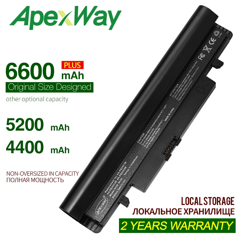 ApexWay 11.1v 4400mAh Laptop Black Battery for Samsung N100 N150 N150P AA-PB2VC3B AA-PB2VC6B AA-PL2V