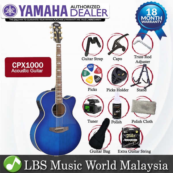 Yamaha CPX1000 41 กีตาร์ไฟฟ้าอะคูสติกขนาดกลางจัมโบ้ Solid Spruce พร้อมปิ๊กอัพ (CPX 1000)