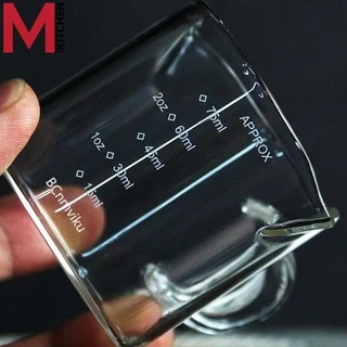 M KITCHEN MB75 แก้วตวงชงกาแฟ ด้ามจับไม้ ขนาด 75ml (A5)