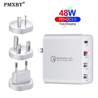 48W PD Type C And 3 USB Port Charger EU US AU UK Plug Phone Adapter Wall Charger QC3.0 Quick Charging For iphone Huawei