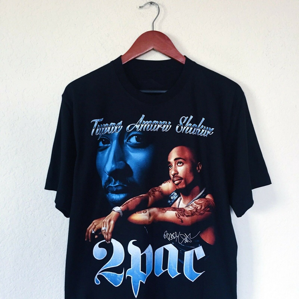 [สต็อกพร้อม]◆❏วินเทจ 90S 2Pac Tupac Shakur ลองบีชกองทัพเรือผู้ชายเสื้อยืด S 234Xl L819regalopri <zd