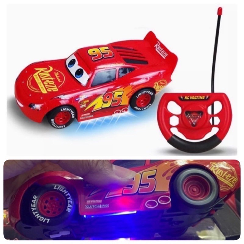 รถบังคับ Lightning McQueen - ไลท์นิ่ง แม็คควีน Cars มีไฟ พวงมาลัยบังคับ รถบังคับ ขนาด 26x10cm แม็คคว