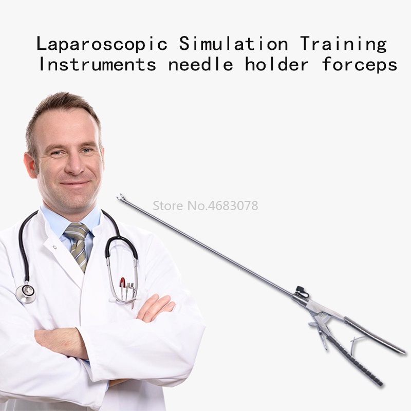 ▤▨┋รูปแบบใหม่ทางการแพทย์สแตนเลส Laparoscopic จำลองการฝึกอบรมเครื่องมือเข็มผู้ถือ Forceps อุปกรณ์การศ